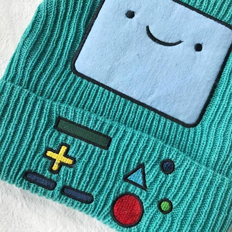 1pc Robot Adventure Treasure Embroidered Beanie Unisex Brimless Knitted Hat Casual Warm Cold Ha