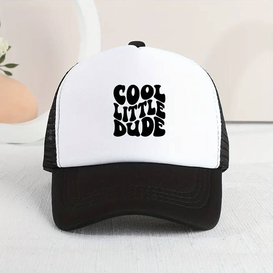Casual Trendy Cool Little Dude Mesh Stitching Cap Sun Protection Comfortable Breathable Cap