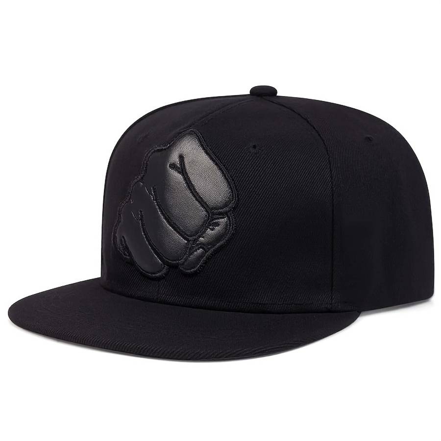 Fist Patched Baseball Cap Outdoor Sun Hat Flat Brim Cap Adjustable Casual Hat