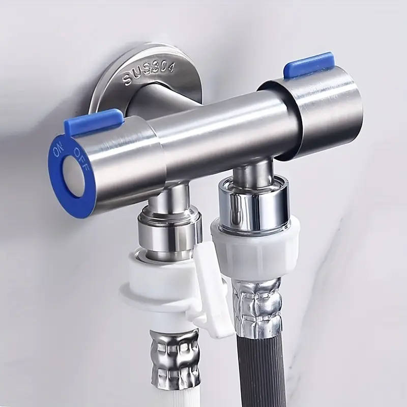 1pc Wall Mounted Stainless Steel Shower Diverter with Double Handle Control Easy Installation and Co