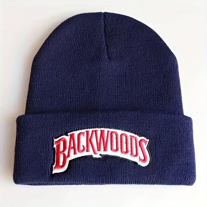 1pc 1pc Autumn And Winter Unisex Backwoods Embroidery Hip Hop Knitted Hat Elastic Foldable Trend