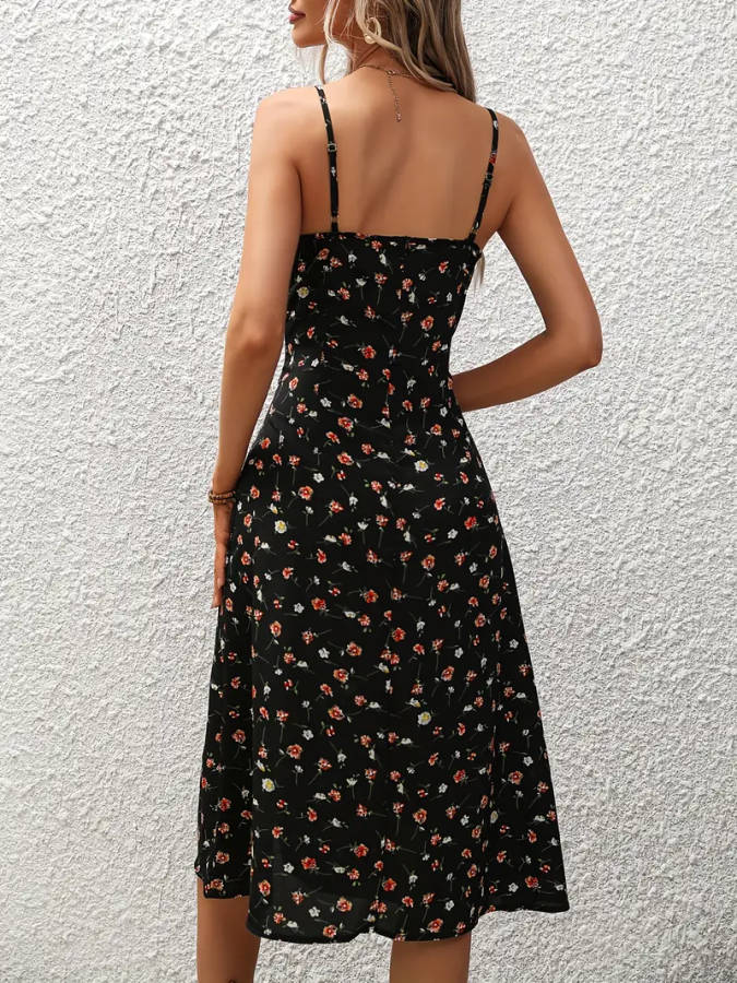 Elegant Spaghetti Strap Dress, Women's Clothing