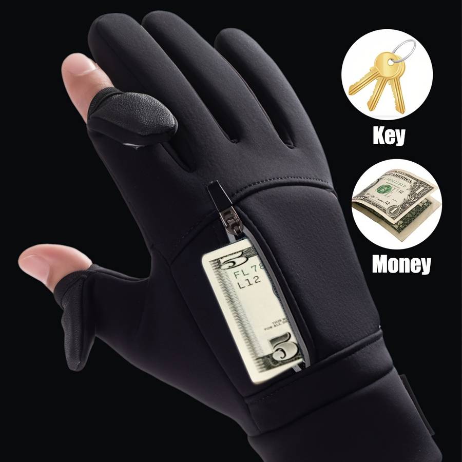 1 Pair Black Size L Outdoor Sports Gloves