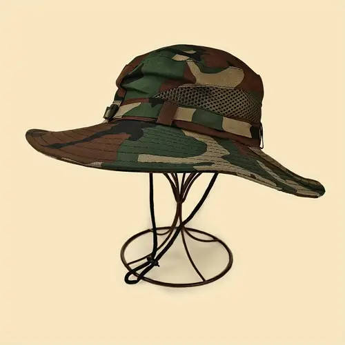 1pc Men's Camouflage Adjustable Outdoor Bucket Hat Color sent randomly