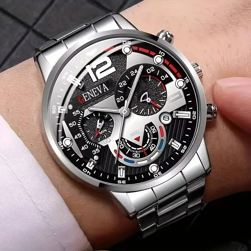 Geneva mens watch silver