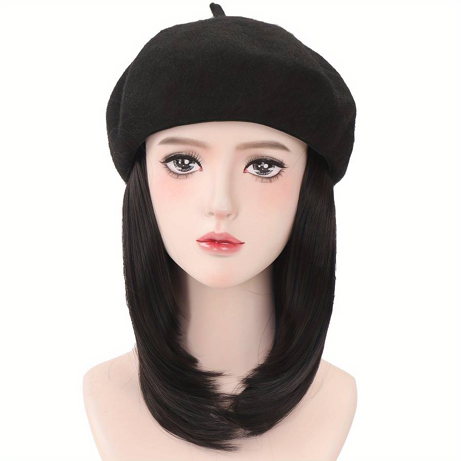 1Pc Dark Brown 45.72cm Fashion Design Wig