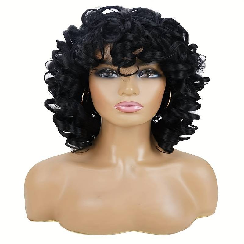 1Pc Black 25.4cm Fashion Design Wig