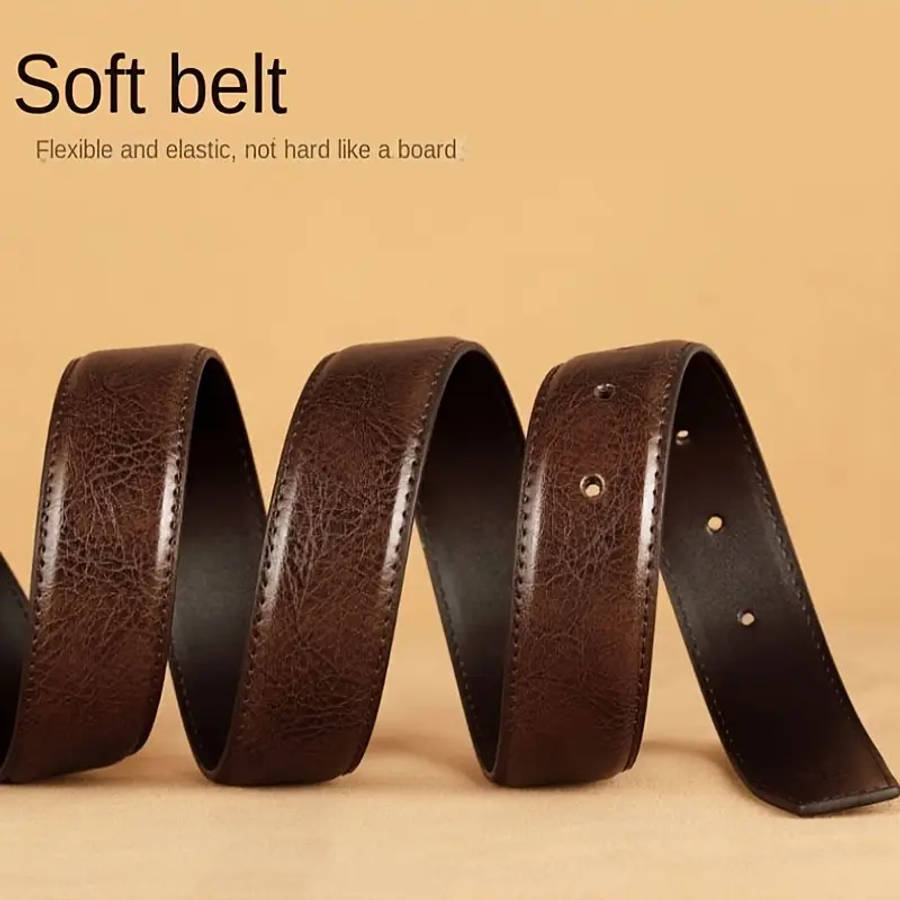 Men's Leather Belt With Metal Buckle