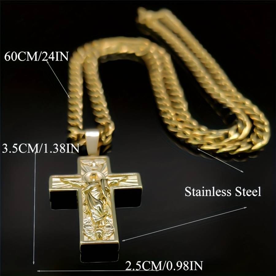 1 Piece Golden Jesus Theme Pendant