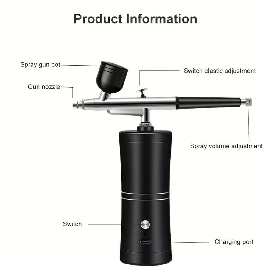 Portable Airbrush Kit with 0.3mm Tip