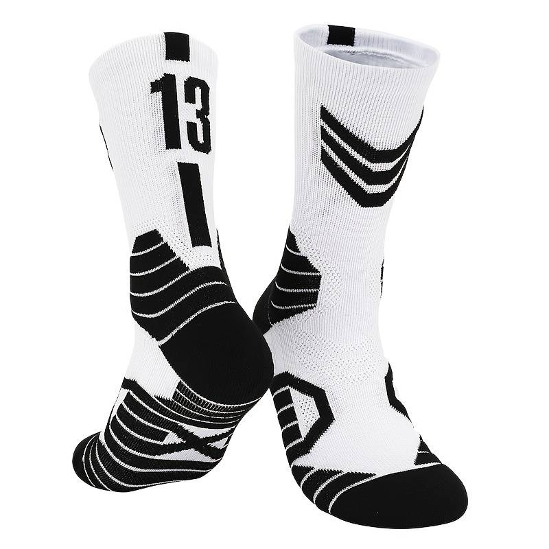 1 Pair White Purple 35 One Size Socks