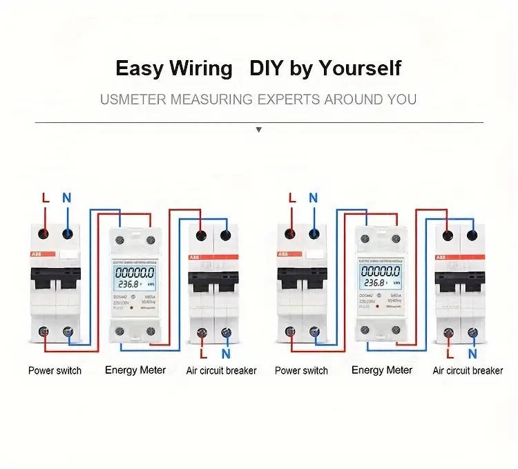 household electricity meter lcd electricity meter single phase 220v mini watt hour meter rail type air conditioning electricity meter intelligent digital display metering details 0