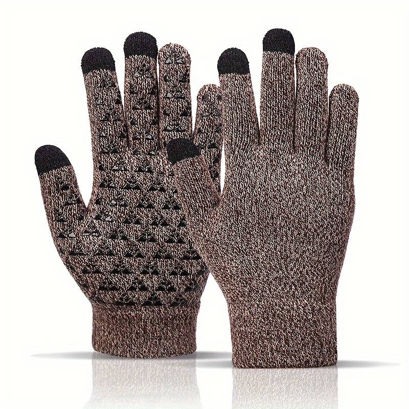 1 Pair Black And White Warm Gloves