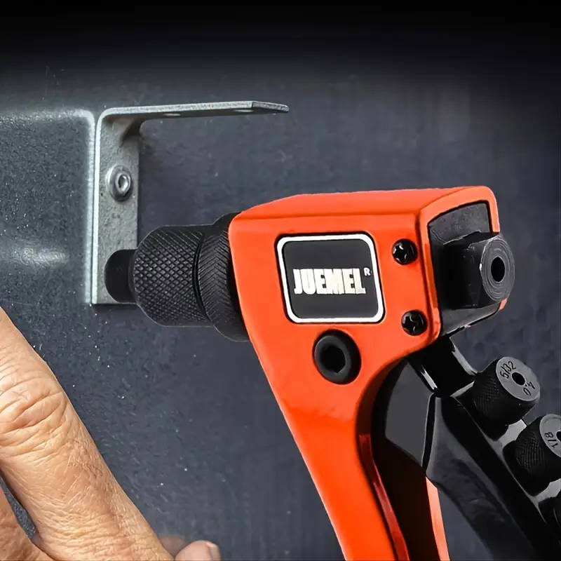 Rivet Gun with 80pcs Rivets Manual Rivet Gun Kit with 4 Changeable Rivet Heads Heavy Duty