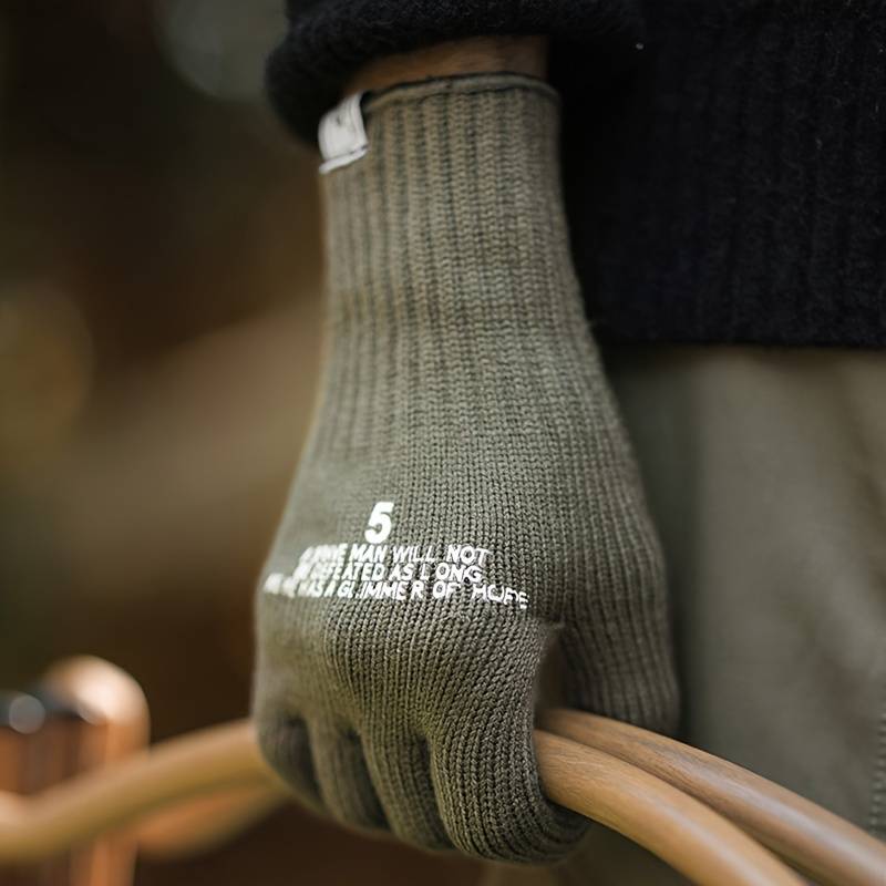 1 Pair Green Warm Gloves