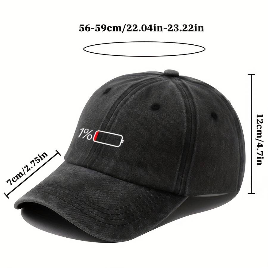 Unisex Sunshade Breathable Baseball Cap With Battery Pattern