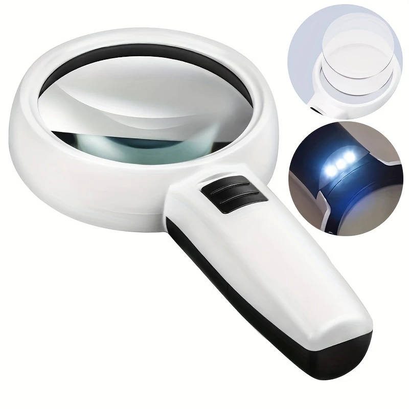 1pc 45X 11cm 3 LED Light Magnifying Glass Lens Mini Pocket Handheld Microscope Jewelry Loupe