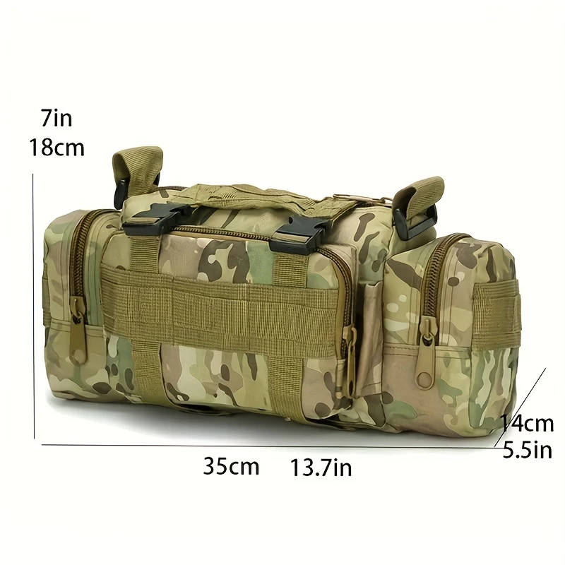 1pc Nylon Crossbody Bag for Outdoor Activities Fishing Hiking Camping Shoulder Pouch with Adjustable