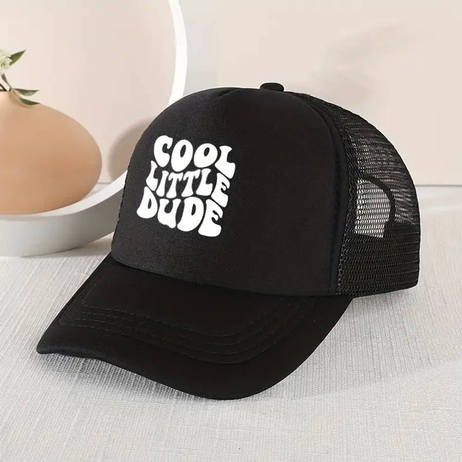 Casual Trendy Cool Little Dude Mesh Stitching Cap Sun Protection Comfortable Breathable Cap