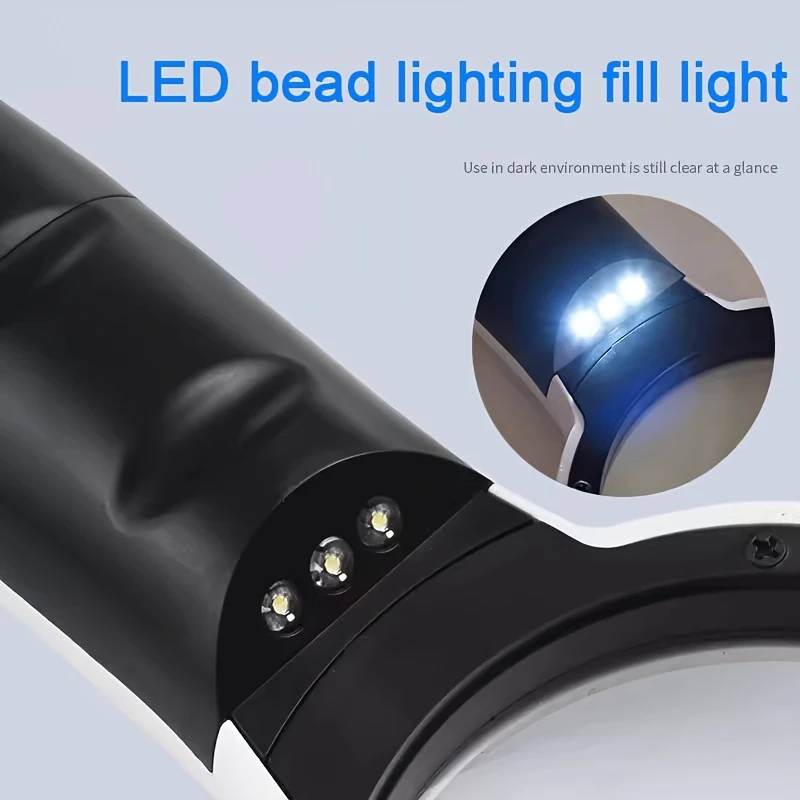 1pc 45X 11cm 3 LED Light Magnifying Glass Lens Mini Pocket Handheld Microscope Jewelry Loupe
