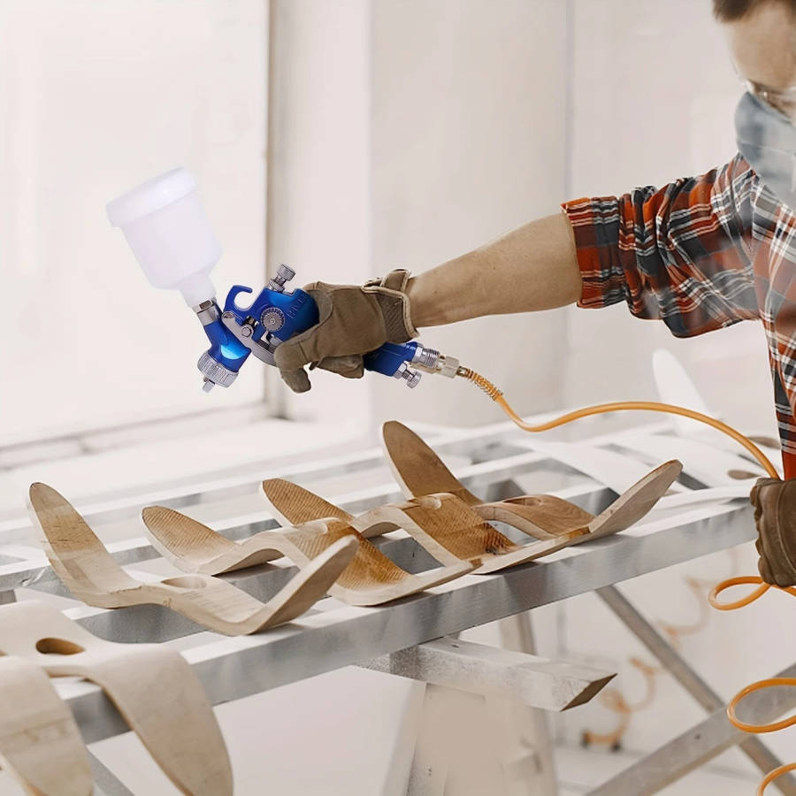 1pc H-2000 Professional Mini Spray Gun for Small Repairs 1.0 Nozzle 250ml Paint Pot Manual Operation