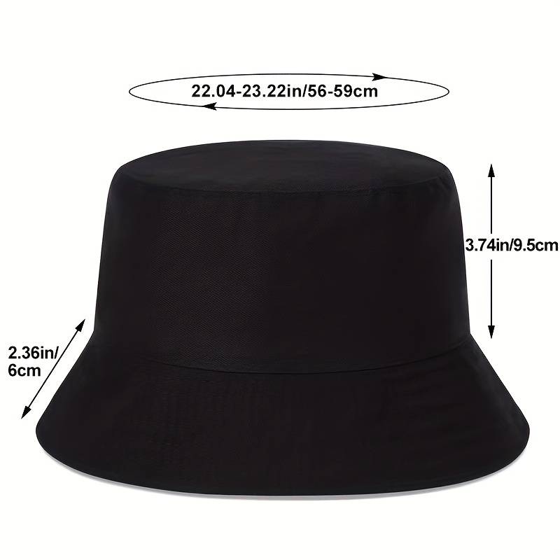 1pc Men'S Reversible Bucket Hat with Tree Embroidery Funky Style Polyester Fishing Cap Casual