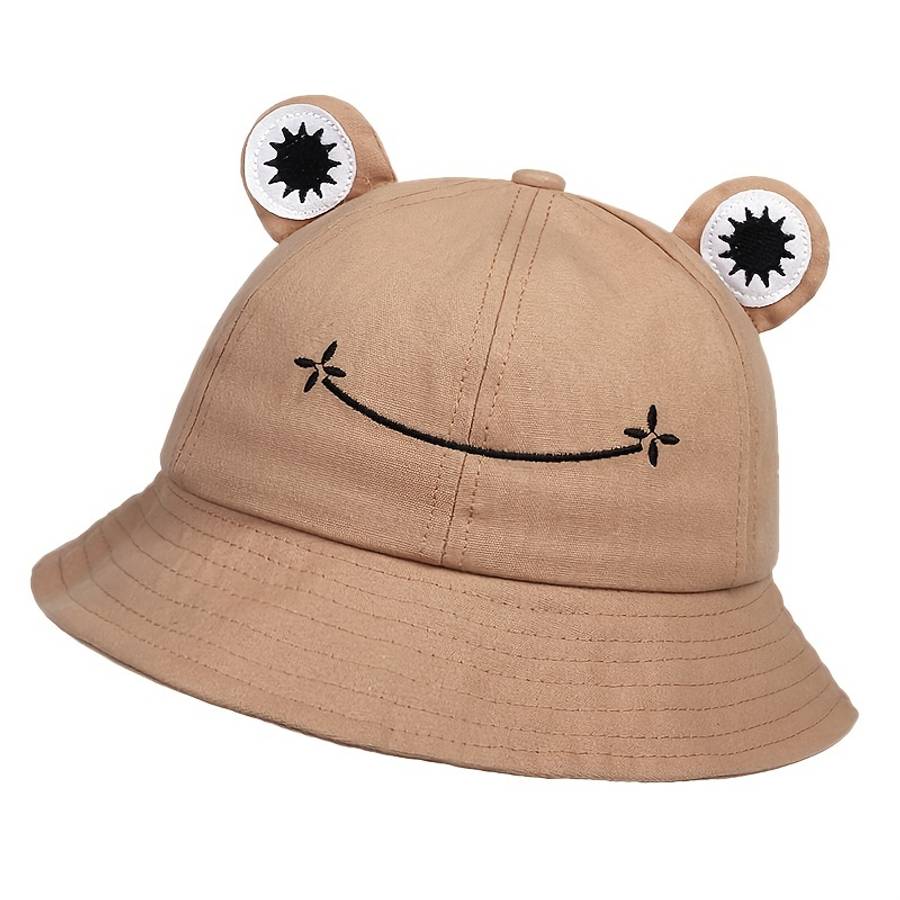 Men's Cartoon Frog Bucket Hat Outdoor Sunscreen Casual Hat Suitable