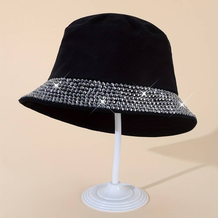 1pc of a New Women'S Leopard Print Stylish Sun Hat Adorned with Crystals a Versatile Brimless