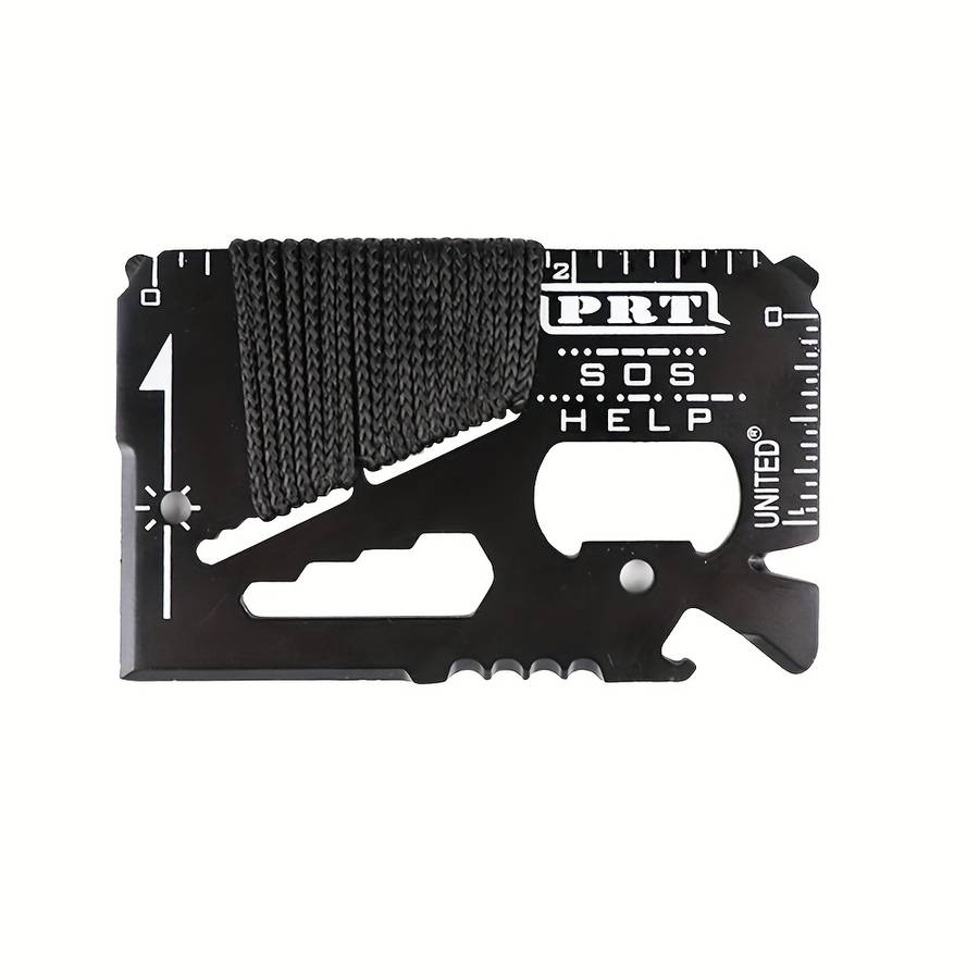 1pc 14in1 Portable Stainless Steel Multi-Function Knife Card Outdoor Camping Rope Bindi