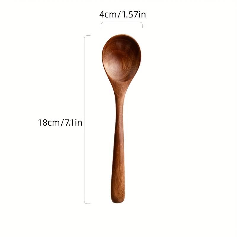 4pcs Soup Spoon Wooden Coffee Spoon Natural Milk Spoon Modern Stirring Spoon Reusable Soup