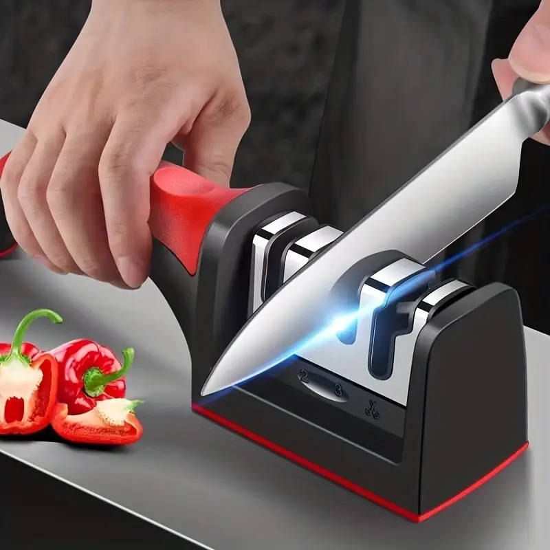 Knife Sharpener 4 Stages Professional Kitchen Knife Sharpening Stone Tungsten Diamond Ceramic