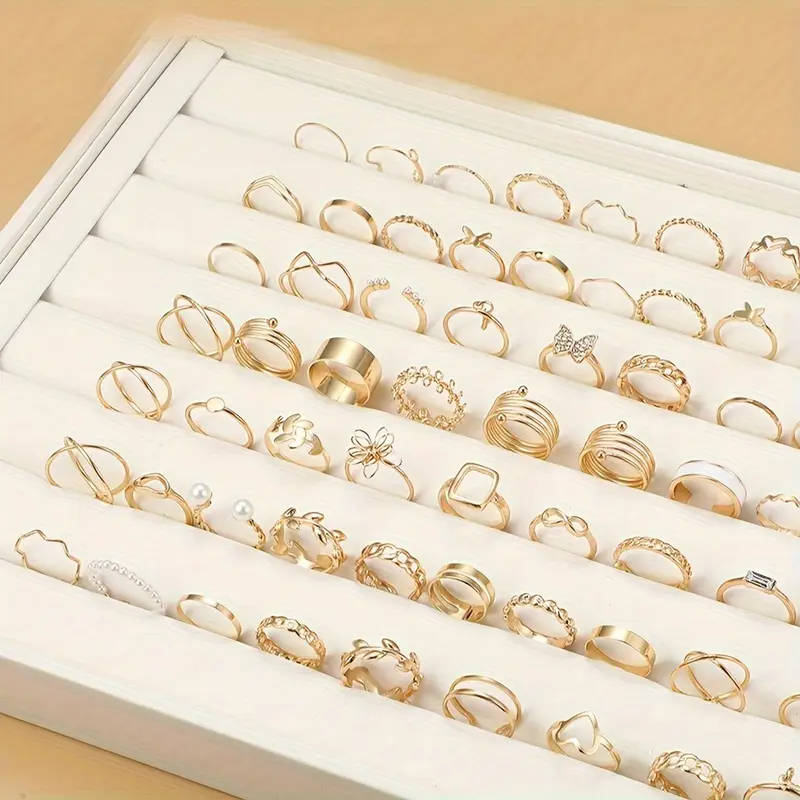 66pcs Ring Set Trendy Designs Mix