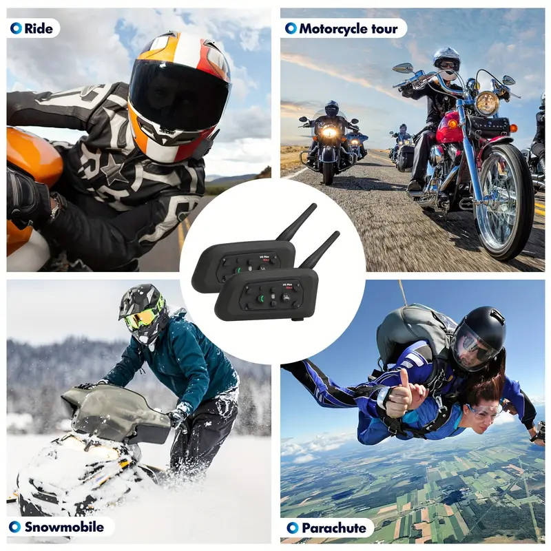 V6 Pro Motorcycle Helmet Bluetooth Headset Helmet Intercom System