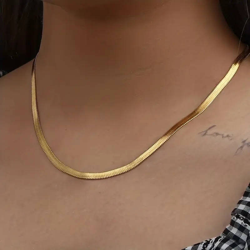 Stainless Steel Material Neutral Style Flat Collarbone Necklace