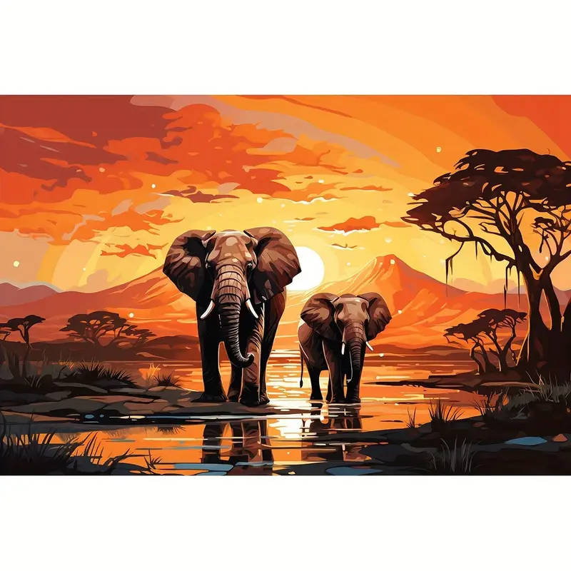 1pc Large Size 30x40cm 11.8x15.7Inch Canvas Round Diamond Shape Full Rhinestone Painting 5D Diamond