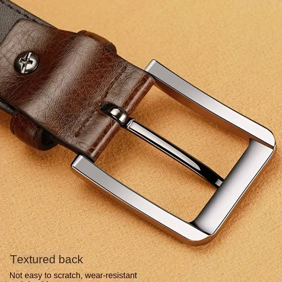 Men's Leather Belt With Metal Buckle