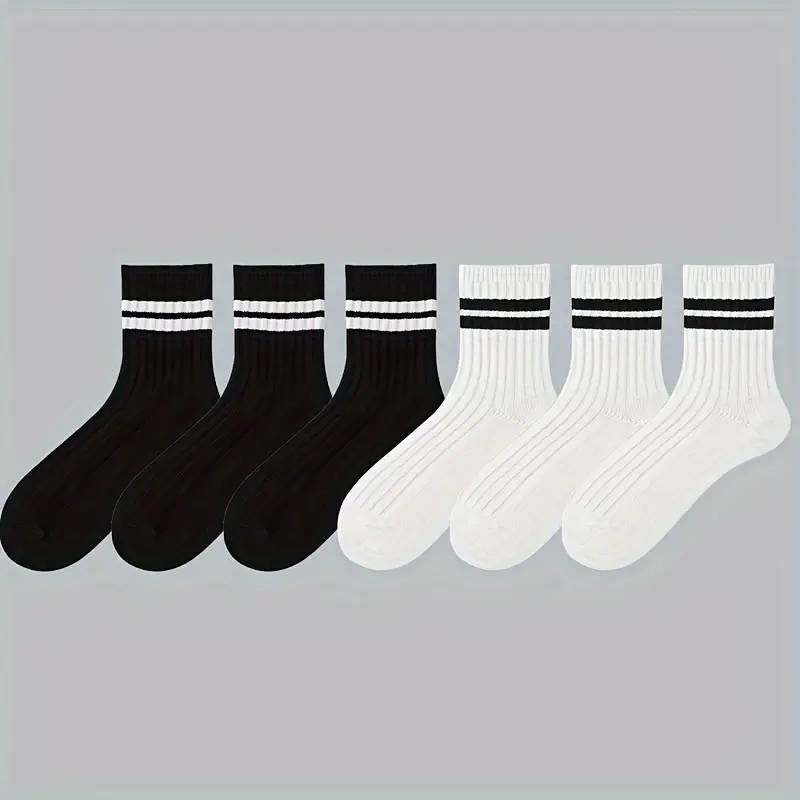 6 Pairs Of Men's Autumn And Winter Thickened Trendy Socks Breathable Comfy Casual Unisex Socks For M