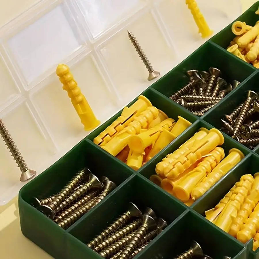 180 Pcs Self Tapping Screws With Plastic Expansion Tube In Box