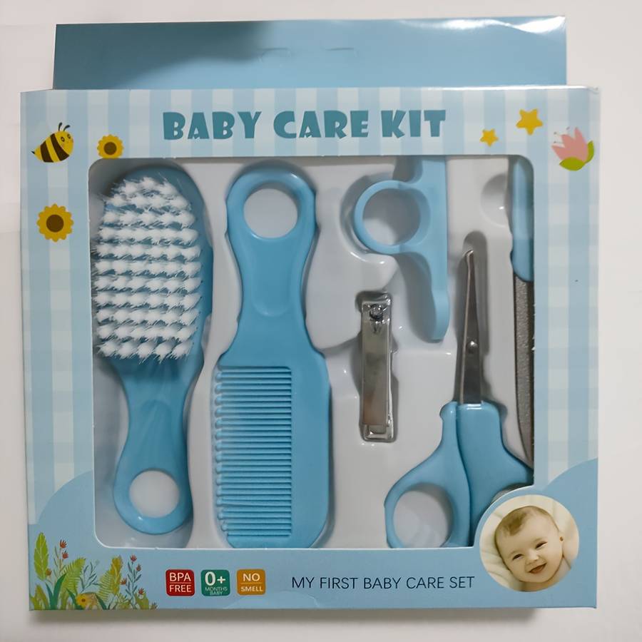 6pcs/set Comb Brush Nail Clipper Scissors Set Manicure Pedicure Tool Set