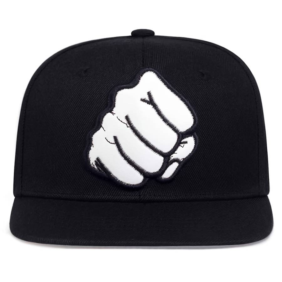 Fist Patched Baseball Cap Outdoor Sun Hat Flat Brim Cap Adjustable Casual Hat