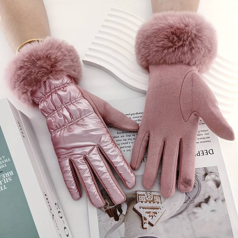 1 Pair Black Warm Gloves