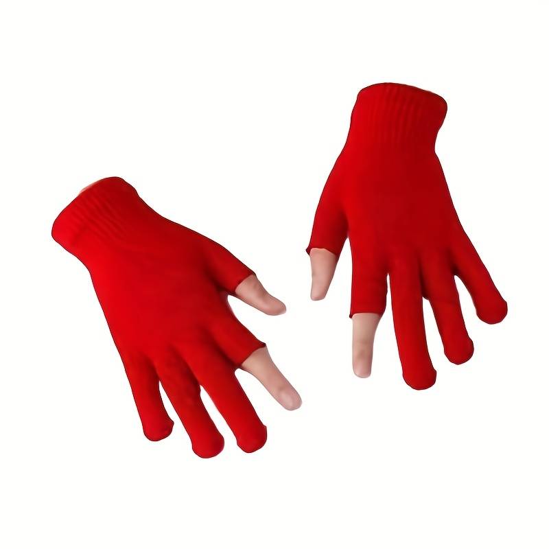 1 Pair Black Warm Gloves