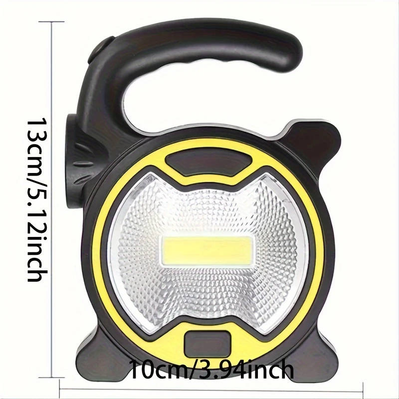 1pc Ultra-Bright LED COB Camping Lantern Portable AA Battery Powered Floodlight with Side Torch Matt