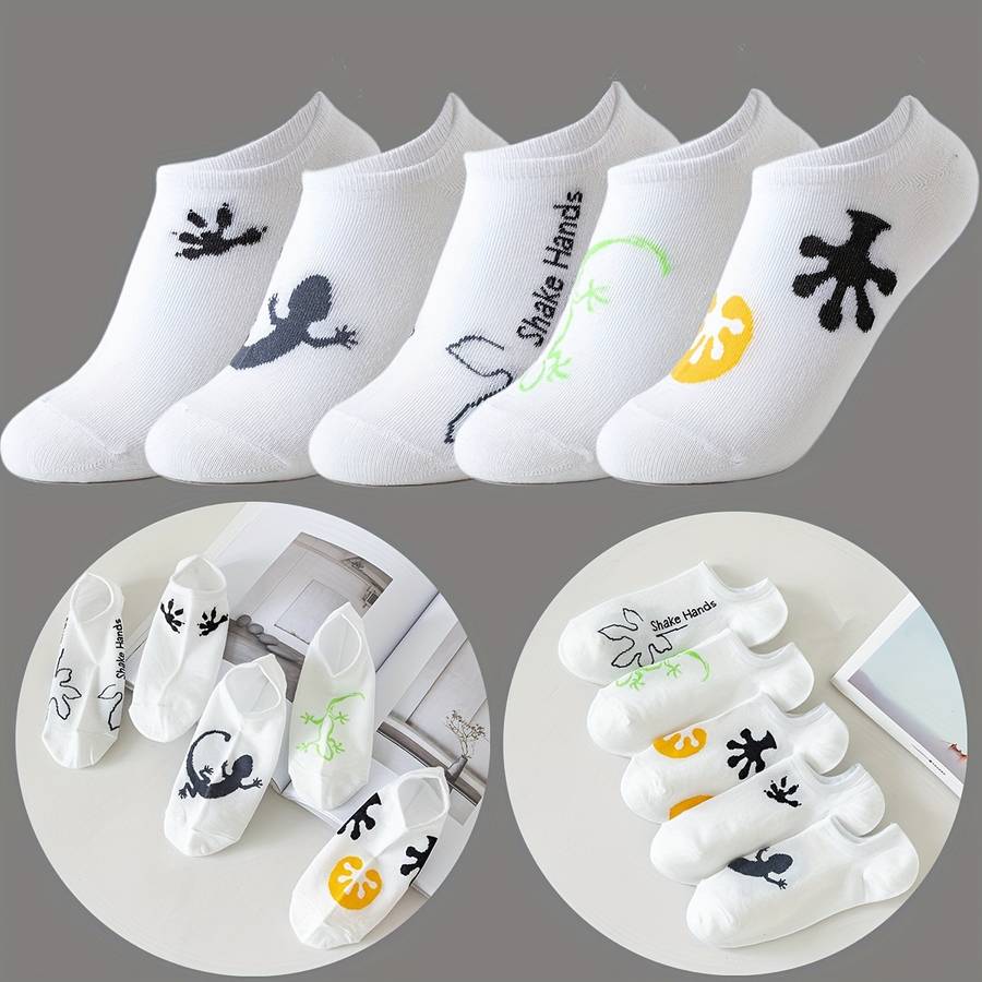 5 Pairs White One Size High Elastic Socks
