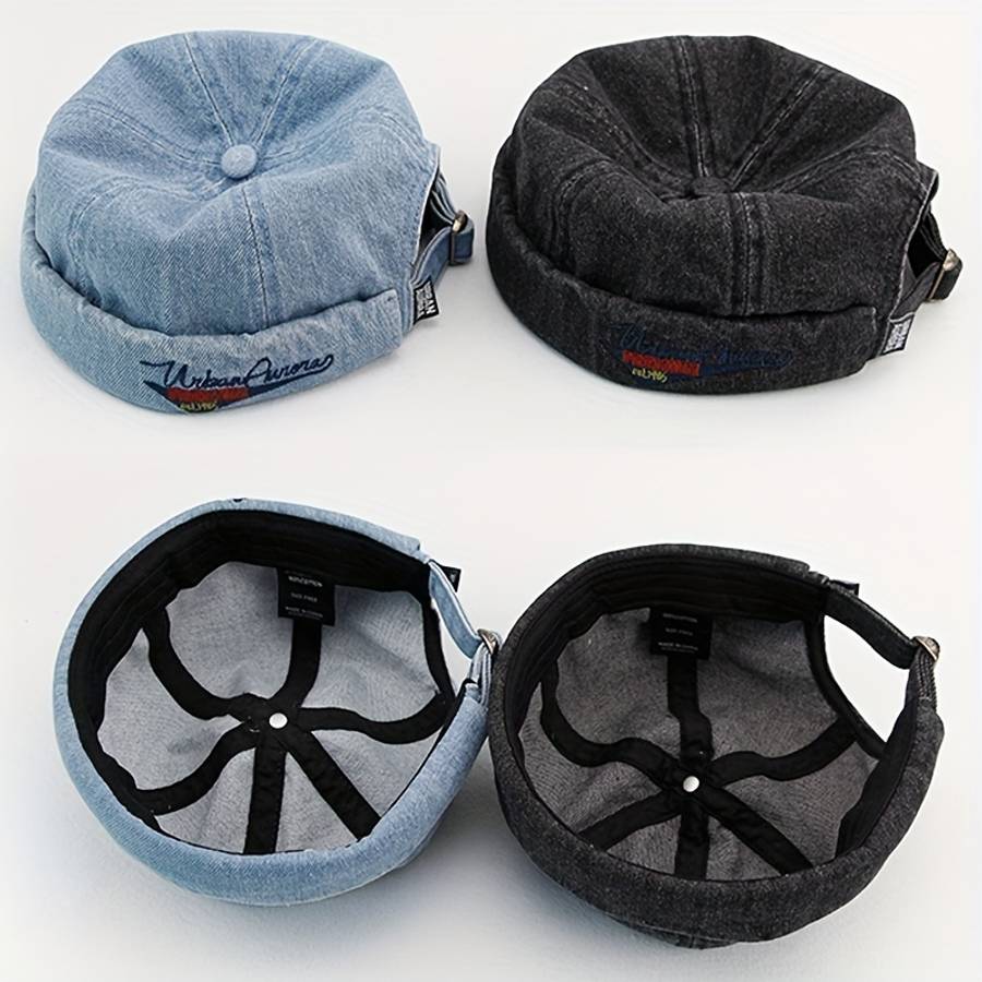 Sailor Brimless Caps Rolled Cuff Street Retro Fisherman Beanie Hat Cap