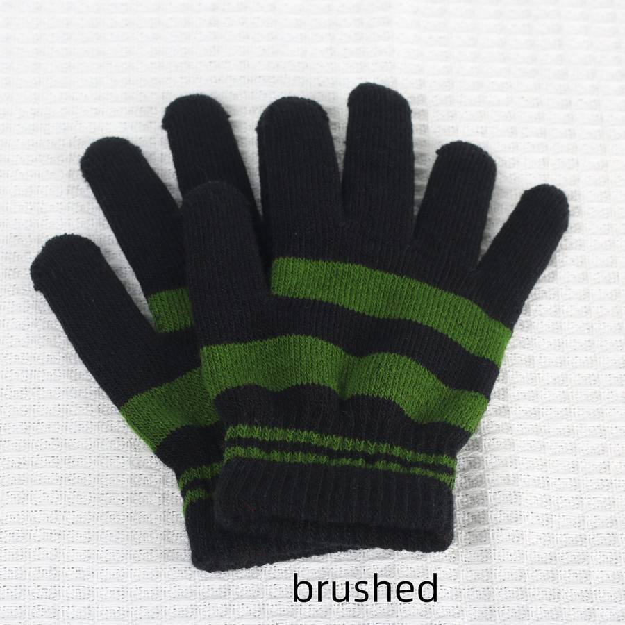 1 Pair Snow Green Plus Yellow Style Ordinary No Velvet Warm Gloves