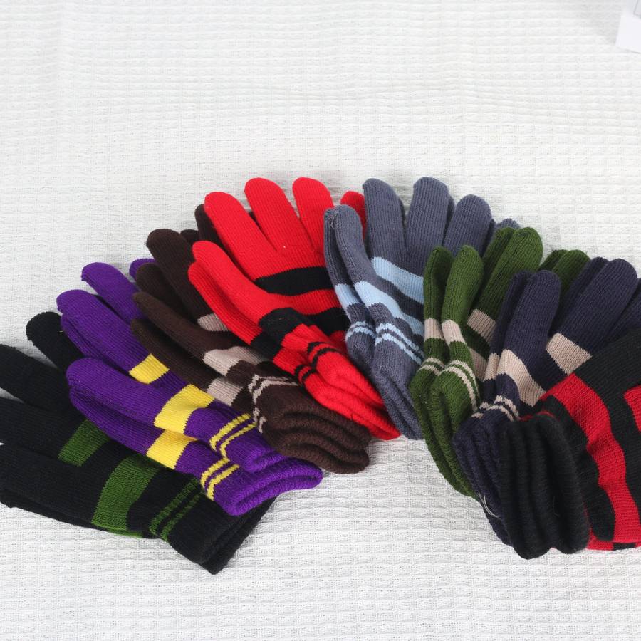1 Pair Snow Green Plus Yellow Style Ordinary No Velvet Warm Gloves