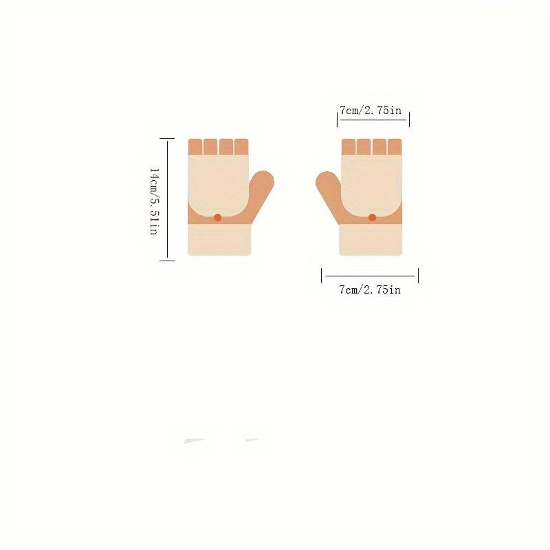 1 Pair Beige Color Light Pink Warm Gloves