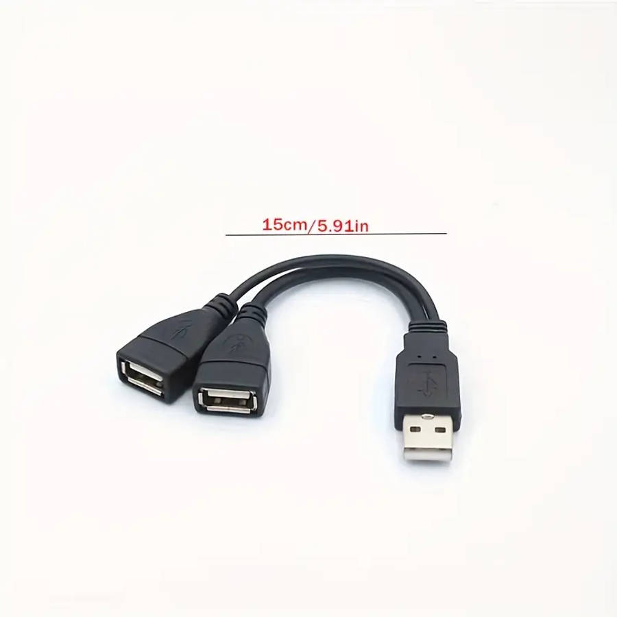 Usb 2.0 Splitter Cable Male To Dual Female High-Speed Data Charging Adapter Durable Matte Finish