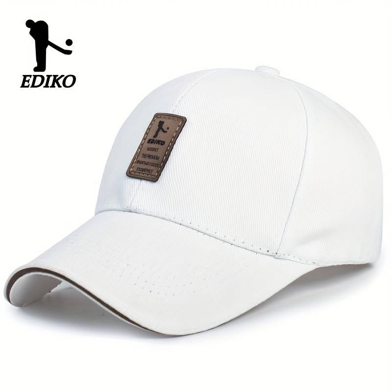 1pc EDIKO Adjustable Trucker Cap Black Cotton One Size Fits Most Adjustable Snap Closure Idea